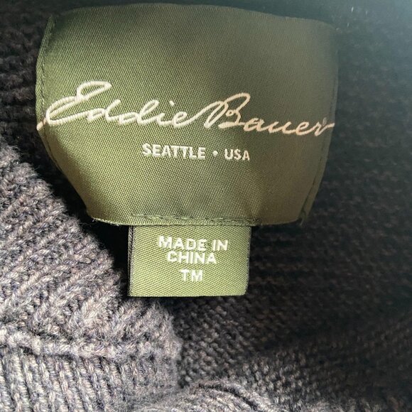 Eddie Bauer Men's Cotton Gray Pull-Over Sweater Size Large Crew Neck Long Sleeve - Picture 5 of 6